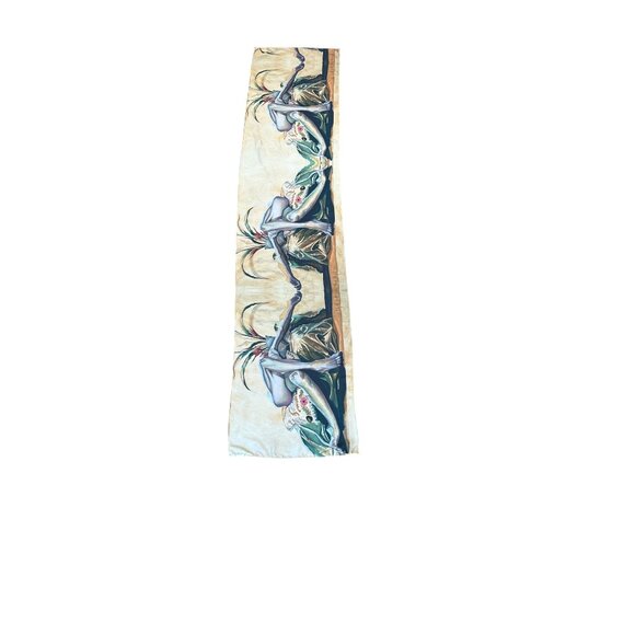 Carly Marchment Artistic Scarf With Abstract Human Figure & Floral Design - Picture 1 of 5